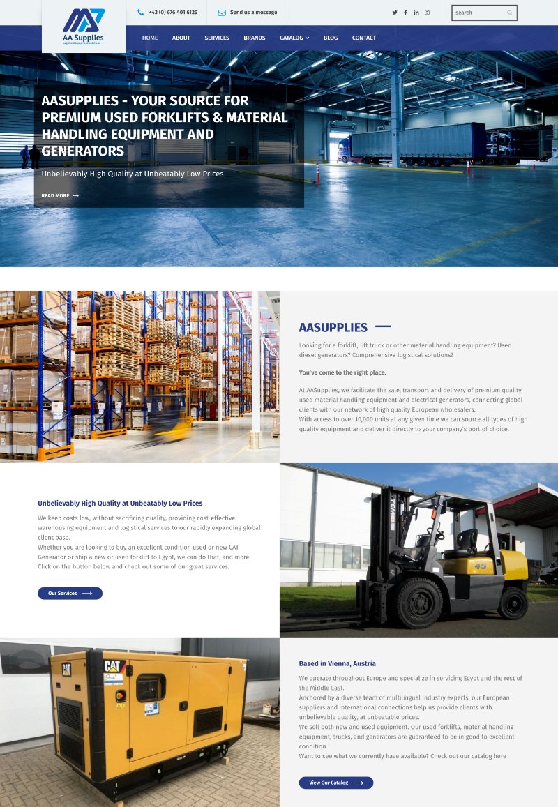 Complete Business Website Design For AA Supplies EU by hello hafiz